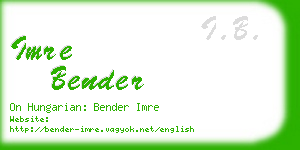 imre bender business card